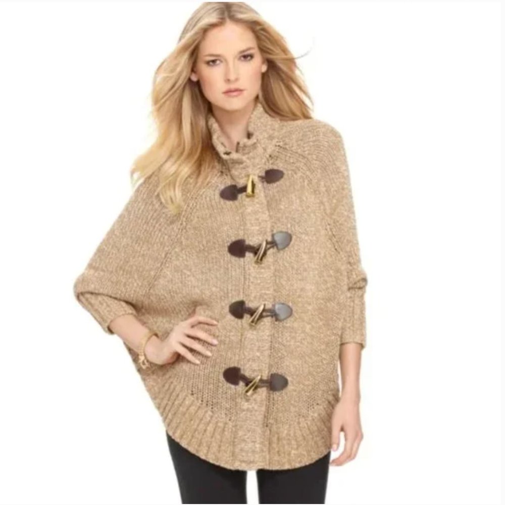 Michael Kors Poncho Shrug Cape Knit Sweater